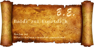 Balázsi Euszták névjegykártya